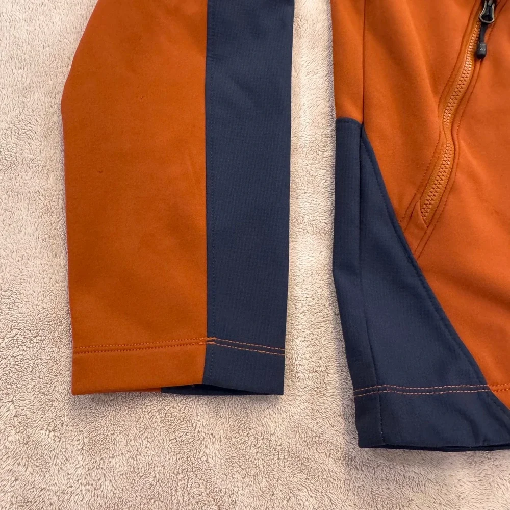 North Face Tenacious Hybrid Hoodie Softshell Orange Navy Gorpcore Outdoor Sz L